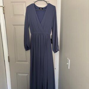 NWT XS Lulu’s Beautiful Long Slate colored Dress